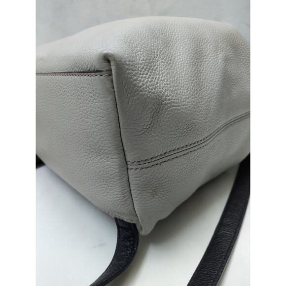 Kate Spade New York Black Gray Pebbled Laeather Flap Closure Drawstring Backpack main image 9
